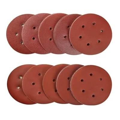 Imagen de Vintree Disco De Lija 100 Piezas Discos Pulir 150 mm Grano Cada 10x 40/80/120/180/320/400/600/800/1500/2000 para Lijadora orbital lijadoras excéntricas 6 Agujeros Papel