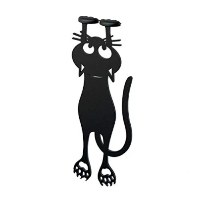 Imagen de Balvi Marcapáginas Curious Cat Color Negro con Forma de Gato 12cm Plástico/Nylon