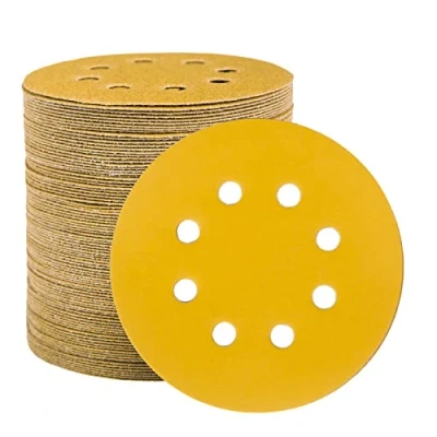 Imagen de STEBRUAM Disco de Lija Discos 100 Piezas 240 Granos 125mm Papel abrasivo autoadhesivos Pulir Hook and Loop Abrasivos 8 Agujeros para Lijadora Orbital