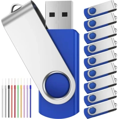 Imagen de Pen Drive 4GB Memoria USB 10 Piezas Llaves 2.0 Portátil Pendrive 4 GB Económico Unidad Azul Buena Kit Flash Drives con Unidades Cuerdas para Documentos/Presentaciones/PPT by FEBNISCTE