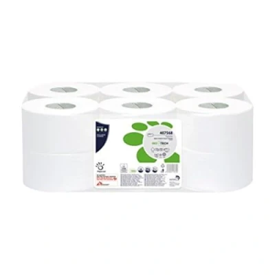 Imagen de Papernet 407568 Pack de 12 rollos papel higiénico x 405 hojas, 2 capas, color blanco