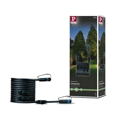 Imagen de Paulmann 94596 Luminaria Exterior Plug &amp; Shine Cable 5m 4 Salidas IP68 Negro máx. 150W iluminación para jardín Sistema plástico