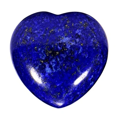 Imagen de Morella piedras preciosas gema Lapislázuli forma de corazón Ángel la Guarda protector 3 cm en una bolsa terciopelo