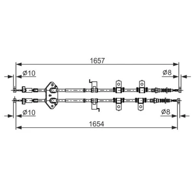 Imagen de BOSCH 1 987 482 896 Cable de Freno Mano 1657, 1654