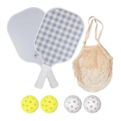 Imagen de Sonix Juego de 2 palas pickleball con superficie fibra vidrio raquetas, 4 bolas y bolsa (azote)