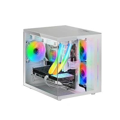 Imagen de CAJA MICROATX CUBE GAMING MARS MC VIEW WHITE FRONTAL Y LATERAL DE CRISTAL TEMPLADO CONTINUO DOBLE CAMARA SIN FUENTE NI VENTILADORES