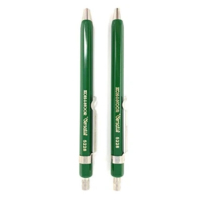 Imagen de KOH I NOOR Lápices portaminas de metal, 2 unidades, verde, mina 2 mm