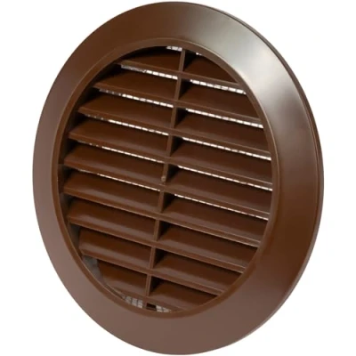 Imagen de Vent Systems Cubierta de ventilación marrón 90 mm Rejillas redondas para barbacoa Protección contra insectos integrada Orificios HVAC baño,