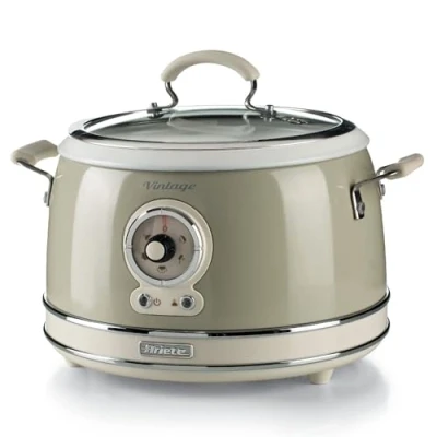 Imagen de ARIETE 290403 Arrocera Rice Cooker &amp; Slow Cooker, cocción a vapor, línea vintage, 3.5 L, revestimiento cerámico antiadherente, 650 W, beige
