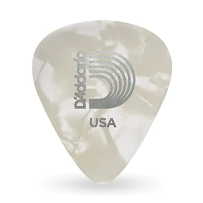 Imagen de D&#039;Addario Planet Waves Classic Celluloid White Pearl Picks Medium Gauge Pack of 25