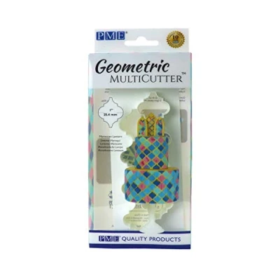 Imagen de PME GMC181 Multicortador geométrico para diseño de Tartas, Farol marroquí, tamaño pequeño, Plástico, Blanco