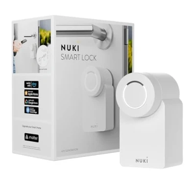 Imagen de Nuki Smart Lock 3.0 para cilindro de perfil europeo, cerradura puerta inteligente acceso sin llave necesidad atornillar ni taladrar, electrónica reequipable, color
