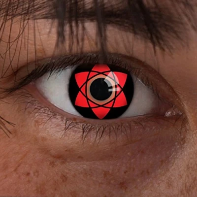 Imagen de aricona Kontaktlinsen Lentes de contacto sin dioptrías color para cosplay Sasuke Uchiha, carnaval, fiestas disfraces y halloween, 2 piezas