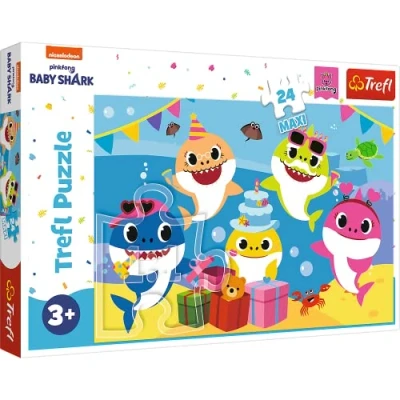 Imagen de Trefl Meister, Disney Cars 24 Maxi Elementi, per Bambini dai 3 Anni Puzzels, Color allegri, Baby Shark (14337)