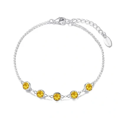 Imagen de Philip Jones Brazalete de cadena cristal amarillo creado con cristales Zircondia®