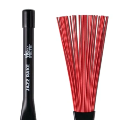 Imagen de Vic FIrth Jazz Rake Cepillos de Tambor Retráctil Cepillo plastico rojo Mango negro