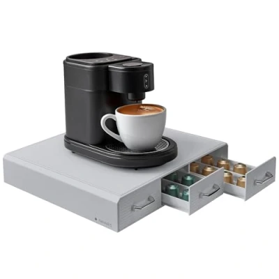 Imagen de Navaris Dispensador para Capsulas de Café Soporte Moderno con 3 Cajones Organizador 48 Cápsulas Compatible Nespresso, Dolce Gusto, Vertuo