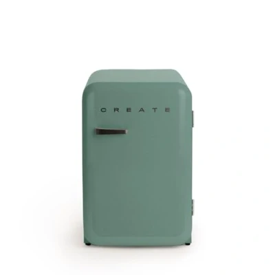 Imagen de CREATE / RETRO FRIDGE 83.5 BLACK/Frigorífico verde sage maneta negra 98W, bajo consumo, 2 estantes, regulador temperatura, botellero, 56x54x84cm