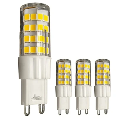 Imagen de LED ATOMANT Pack 4x Bombilla G9 5W Regulable. Color Blanco Calido (3000K). 550 Lumenes. Equivalentes A Bombillas Halógenas De 60W. Base Ceramica.