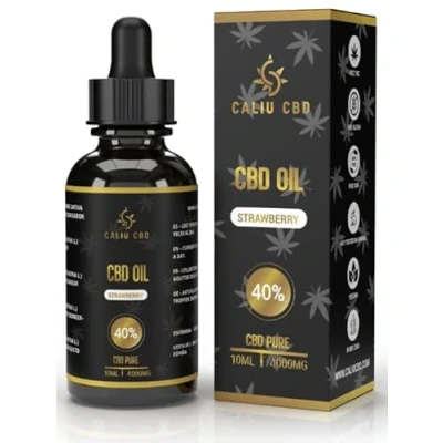 Imagen de CBD OIL Aceite puro 40% 4000Mg 10ML Base cáñamo enriquecido con Extracto de Fresa 0% THC 1200 gotas Cannabidiol PREMIUM