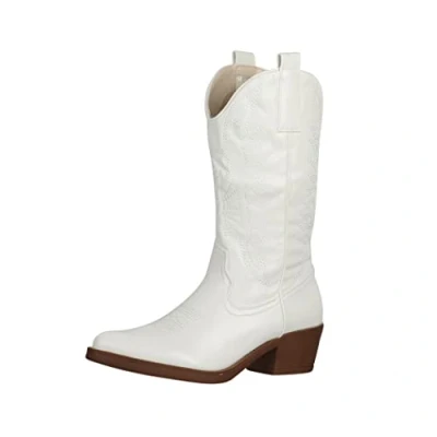 Imagen de Elara Botas de Vaquero Mujer Estilo Motero Chunkyrayan 301 A32P Weiss 40