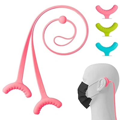 Imagen de Bone Lanyard Mask Tie, Sujetador de Cubrebocas Extensor Cubrebocas, Correa Ajustable para Extender Tapabocas Mascarillas, Expansor Silicona Protector Oreja, Soporte (3 Piezas)