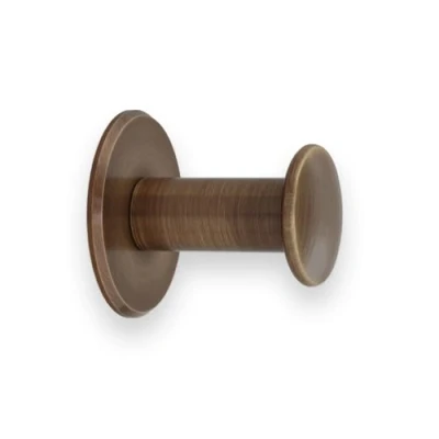 Imagen de EVI Herrajes Percha de Baño Colgador Pared Latón Acabado Cuero Envejecido Para Colgar Ropa, Abrigos o Toallas Toallero Adhesivo y/o Tornillo 188DUALLCU