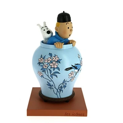 Imagen de Moulinsart 46401 Jarrón Chino de Resina, 22.5 cm, Color Azul