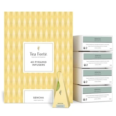 Imagen de Tea Forte Sencha Caja de té Orgánico verde 40 infusiones té, pirámide hechas a mano