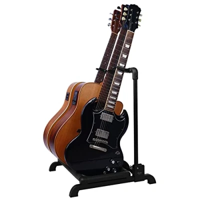 Imagen de GUITTO GGS 12 soporte para guitarra, plegable, universal, banda, escenario, bajo, acústica, 3 soportes