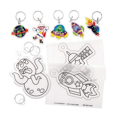Imagen de Baker Ross AW894 Llaveros sistema solar termorretráctiles, Paquete de 8, Artes y manualidades para niños, Multicolor