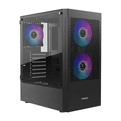 Imagen de GAMDIAS TALOS E3 Mesh Gaming Funda ATX de Torre Media con Panel Lateral Vidrio Templado y un Filtro magnético para el Polvo 3 Ventiladores ARGB Integrados 120 mm, instalación sin