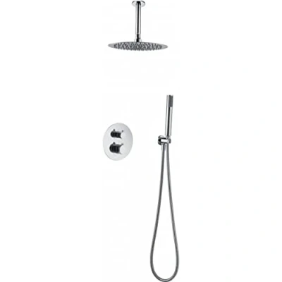 Imagen de Conjunto de ducha empotrada techo termostático cromado Top Imex GTQ038
