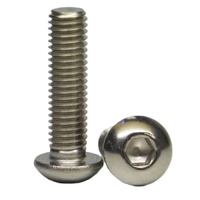 Imagen de tornillos de cabeza alomada M5 x 14 mm (10 unidades) con hexágono interior, acero inoxidable VA A2 V2A, plana inoxidable, ISO 7380. AGBERG