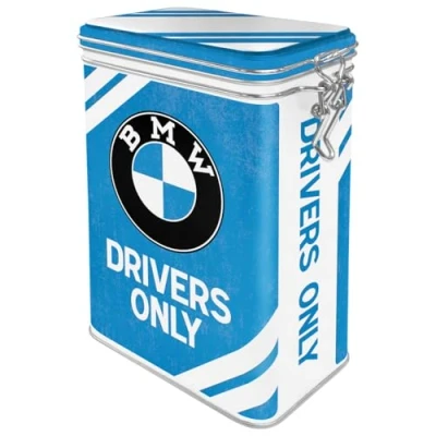 Imagen de Nostalgic Art Caja de café Retro Drivers Only Idea Regalo para Fans BMW, Lata con Tapa hermética abatible, diseño Vintage, 1,3 l, 2