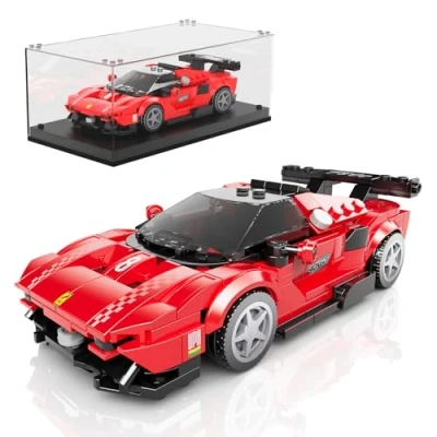 Imagen de Mould King 27069 Juego de construcción coche deportivo con bloques para coches carreras sujeción P80C caja exhibición acrílico, regalo