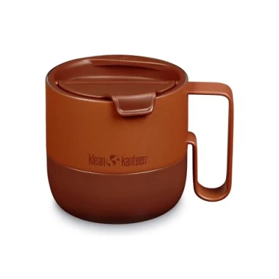 Imagen de Klean Kanteen Rise Taza de acero inoxidable con tapa abatible, diseño esmalte otoñal