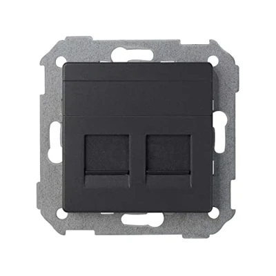 Imagen de Simon 82006 38 tapa infor. 2 conectores amp s 82 grafito Ref. 6558238081