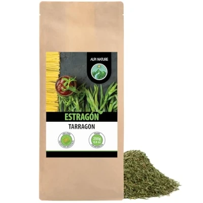 Imagen de estragón frotado (250g), secado suavemente, hojas de 100% puro y natural para la preparación mezclas especias