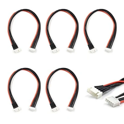 Imagen de elechawk JST XH 4S Cable de extensión enchufe equilibrio 200 mm, 5 unidades para carga batería LiPo 22AWG silicona