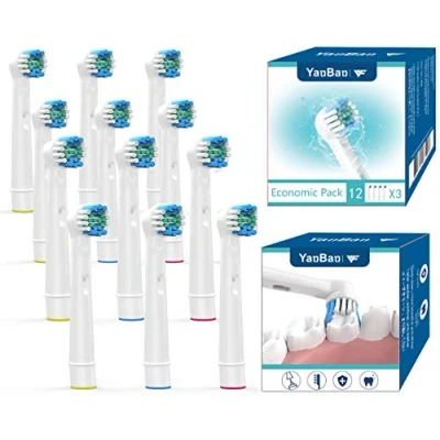 Imagen de YanBan Cabezal de cepillo dientes 12 piezas para Oral B cabezales repuesto, Compatible con Braun eléctrico recargable