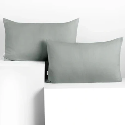 Imagen de DecoKing 2 Fundas de Almohada 50x60 cm Algodón Cremallera Acero Gris Amber