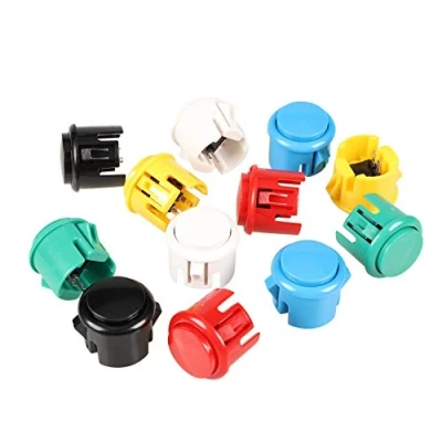 Imagen de EG STARTS 12x 30mm Interruptor con botón pulsador Copiar Sanwa Obsf 30 Obsc Obsn Botones DIY Arcade Fighting Game Kits y Super Street Fighter Games Cada color 2 piezas