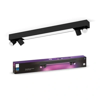 Imagen de Philips Hue downlight LED Centris negro de 4 luces RGB CCT