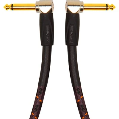 Imagen de Cable de patch/pedal la serie Gold Roland — Conectores 1/4 pulgada en ángulo recto, 30 cm longitud RIC G1AA