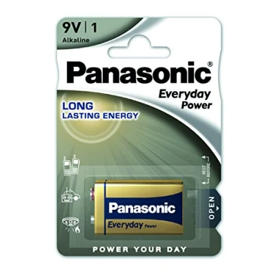 Imagen de PANASONIC Lote de 5 ampollas 1 pila alcalina Everyday Power Silver Cube 6LF22 9V