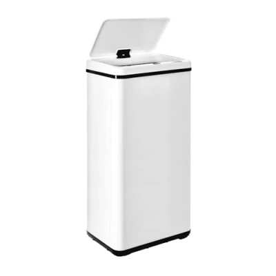 Imagen de WELL HOME MOBILIARIO &amp; DECORACIÓN Cubo de basura inteligente SIN patas con apertura automática o contacto manual, 60L, Alto: 79,5 (x35,5x26), blanco.