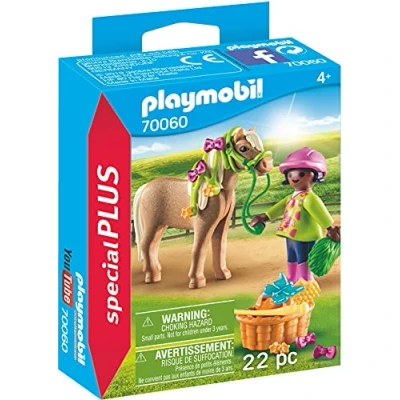 Imagen de PLAYMOBIL Special Plus Especial Niña con Pony, Multicolor (70060)