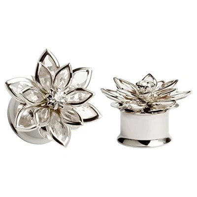 Imagen de KUBOOZ Moda Sueño Colorido Flor Elegante Tapones para Oídos Túneles Medidores Camilla Piercings Joyería