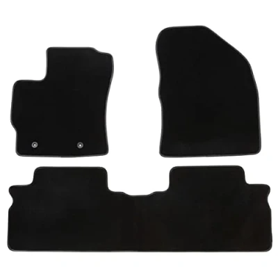Imagen de DBS 1764152 Alfombrillas de coche A medida para 3 uds. Antideslizante Moqueta en negro 1000 g/m² Aspecto terciopelo Modelo Luxe